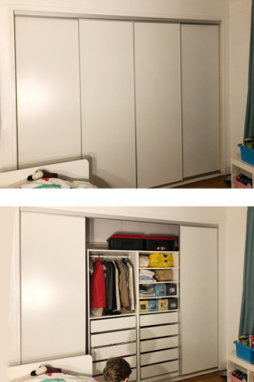 Ensemble 4 portes de placard coulissantes