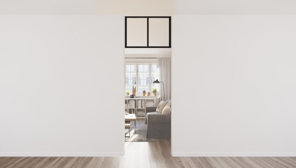 Verrière aluminium noir verre clair, H500xL800mm