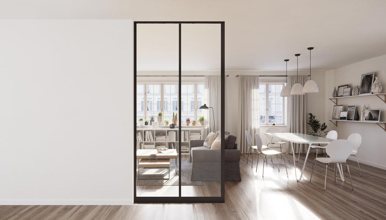 Verrière aluminium noir verre clair, H2450xL800mm