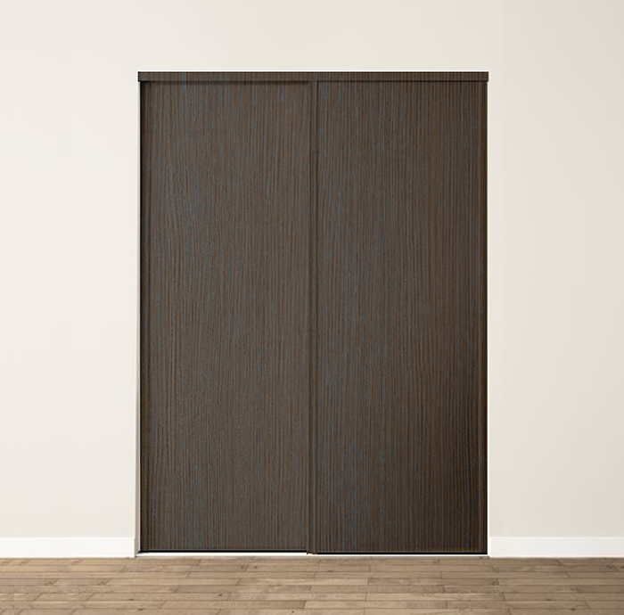 2 portes coulissantes : mélèze brun, profils harmonie : mélèze brun