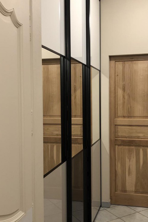 Ensemble 3 portes de placard coulissantes Gloss/Miroir - 1/2