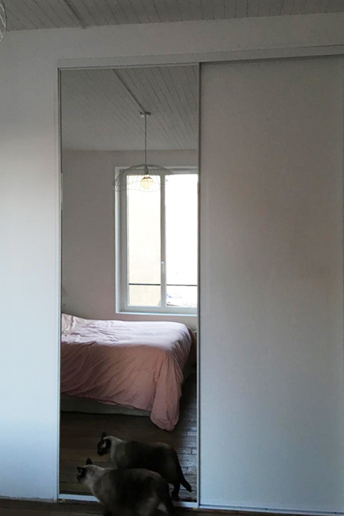 2 ensembles de 2 portes coulissantes Miroir/Schiste/Gloss - 2/2 2 ensembles de 2 portes coulissantes Miroir/Schiste/Gloss - 2/2