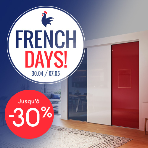 Promotions French Days jusqu'à -30% sur les portes de placard et meubles sur mesure